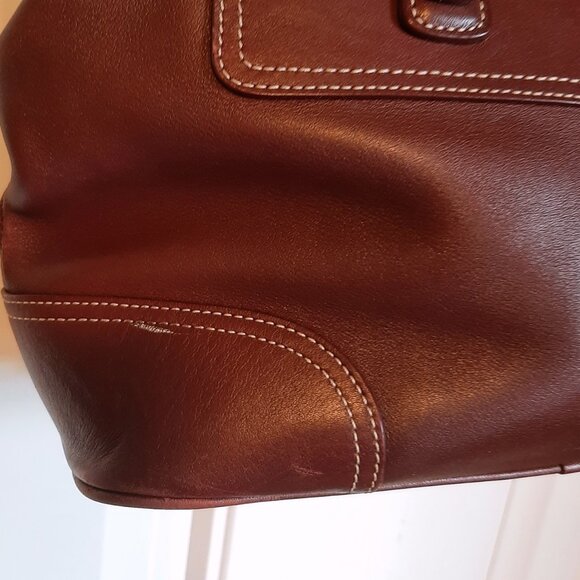 Vintage Coach Hampton Satchel 7555 Shoulder Bag Burgundy Leather - Picture 4 of 16